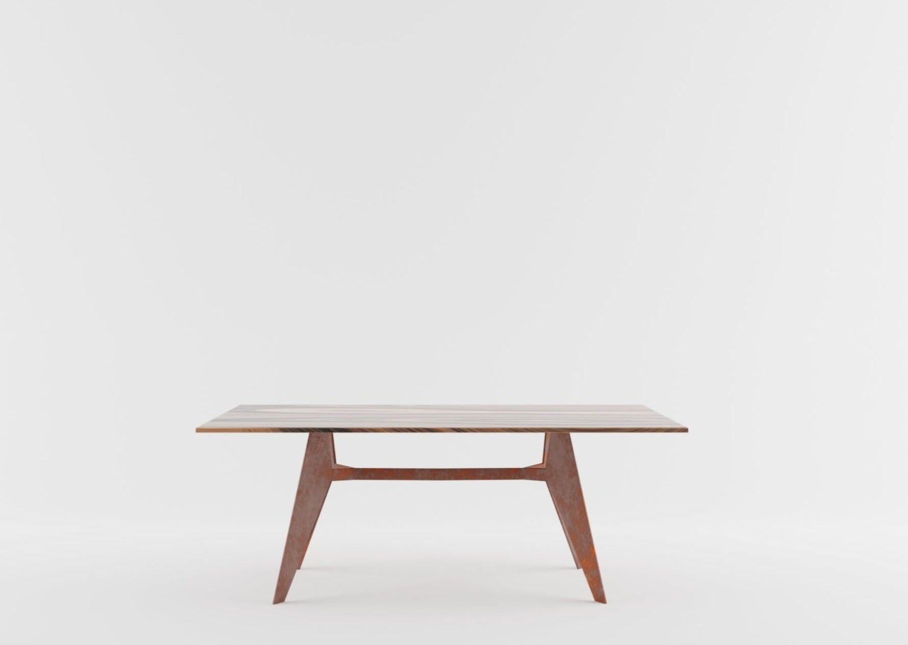 PAJAK – Geschmiedeter Tisch mit Holzplatte