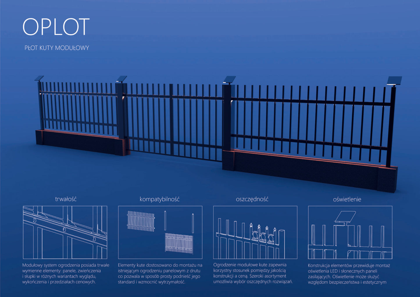 OPLOT – modularer geschmiedeter Zaun