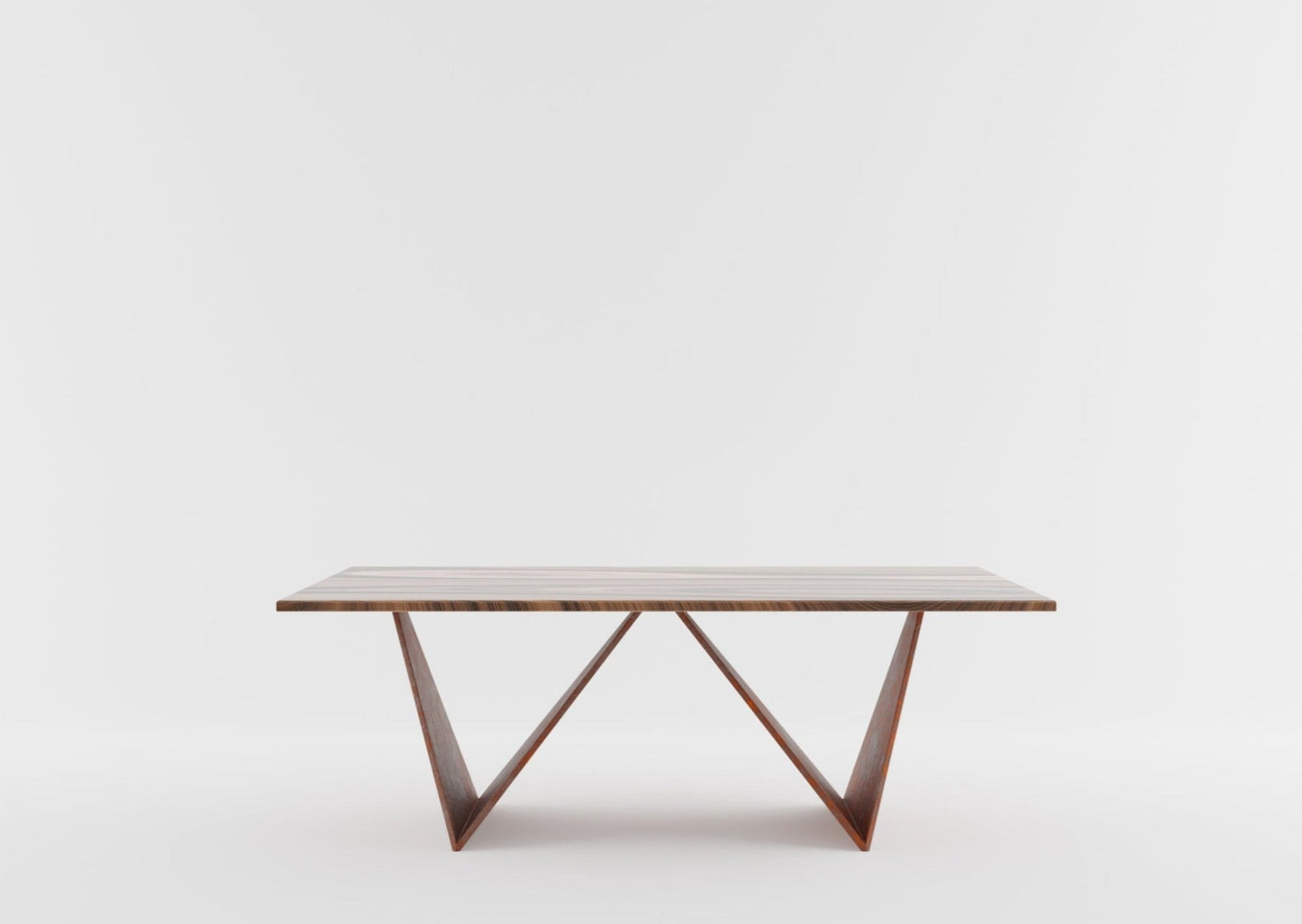 Origami - Forged steel table with a wooden top