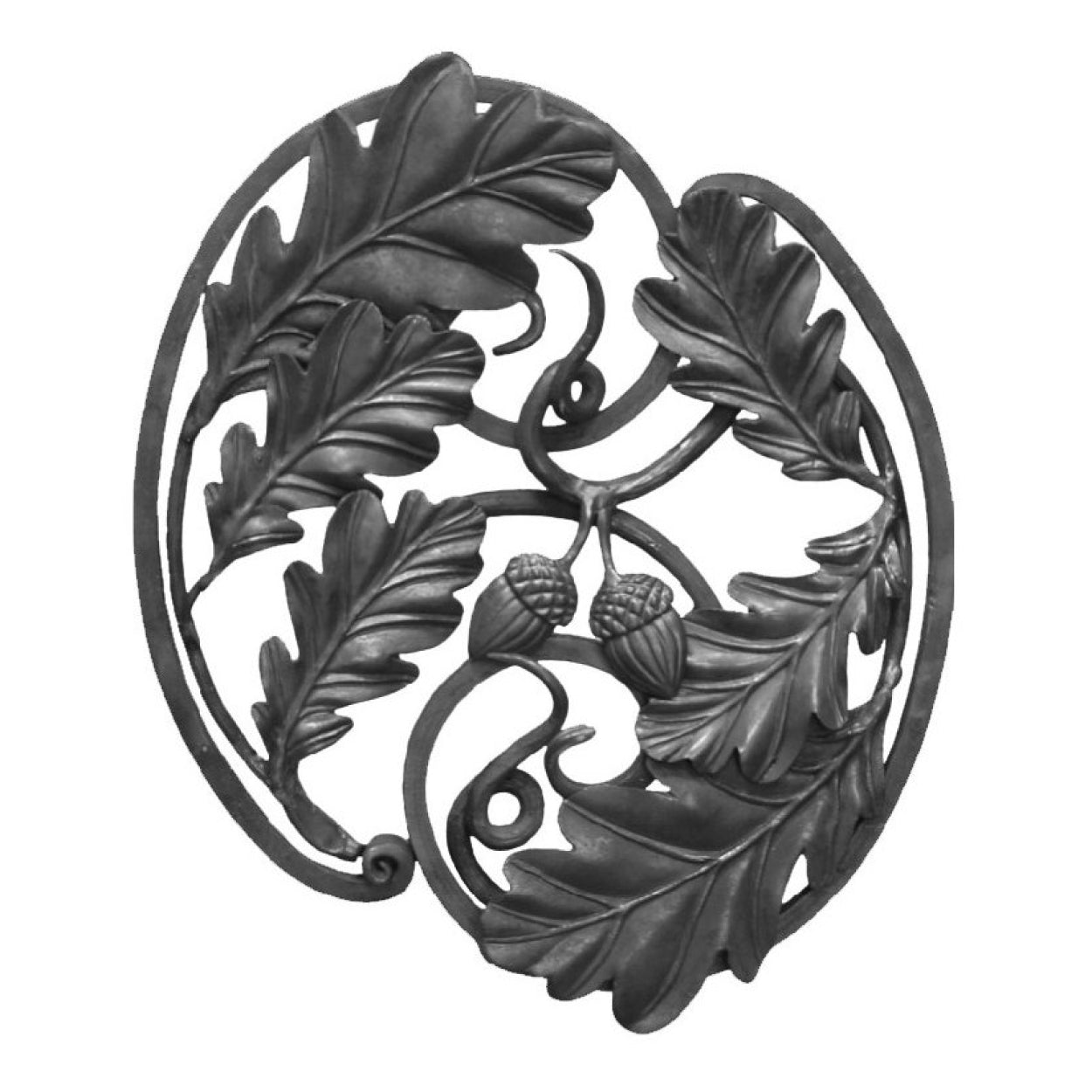 Rozeta kuta do balustrad, bram, ogrodzenia. Dąb. Natura.